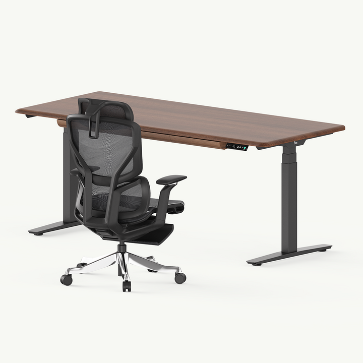 Solid Wood Standing Desk & Ergonomic Chair Set