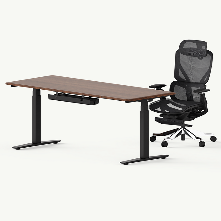 Solid Wood Standing Desk & Ergonomic Chair Set